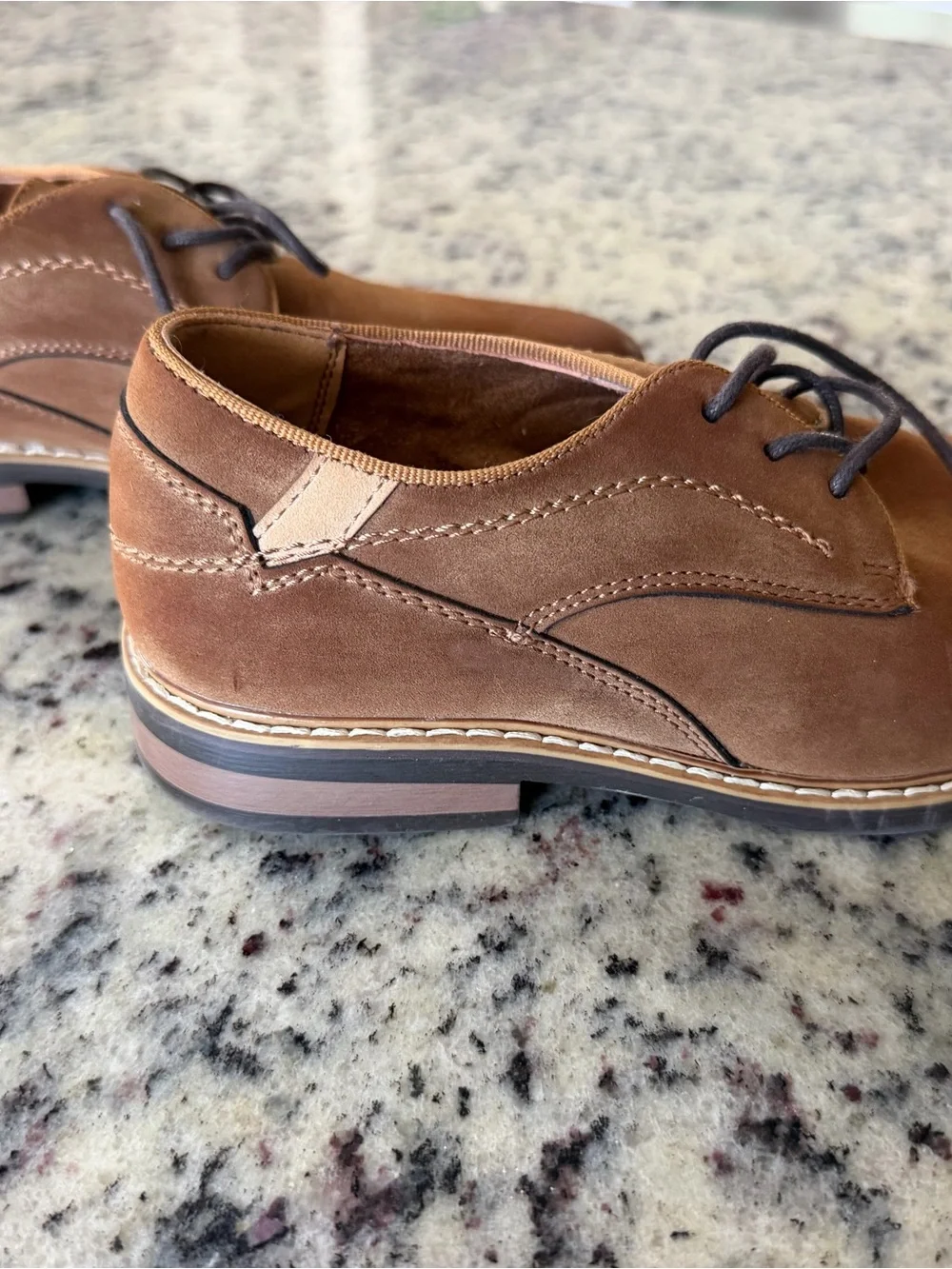 Borelli Boys Tan Suede Lace-Up Dress Shoes Size 1